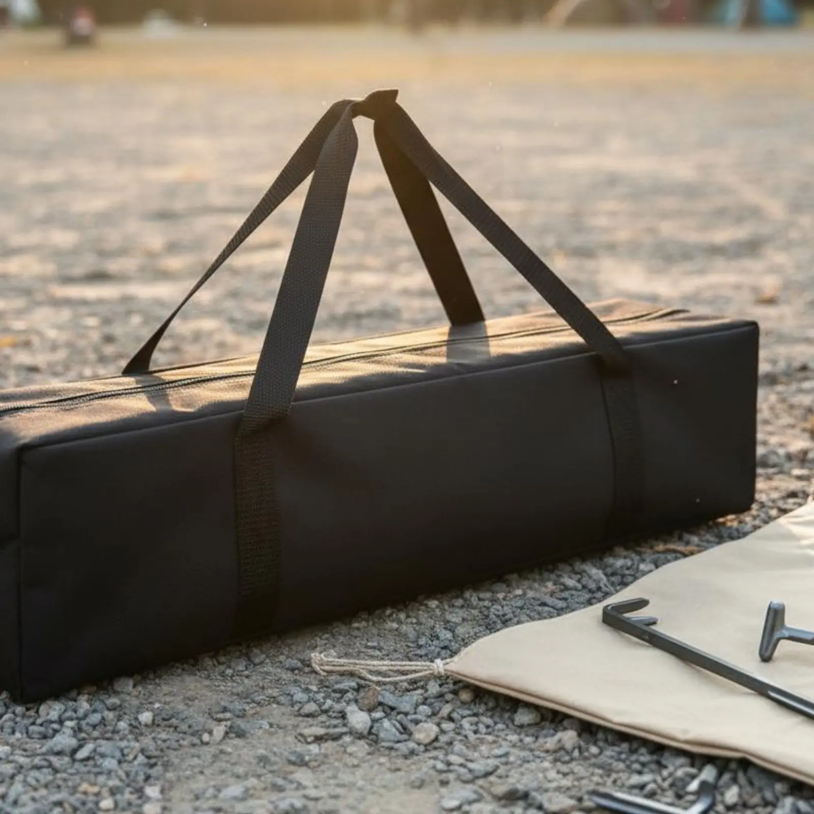 Tent Pole Bag Portable Tarp Pole Carrier Tent Storage Sack Zipper Closure Heavy-Duty for Outdoor Travel