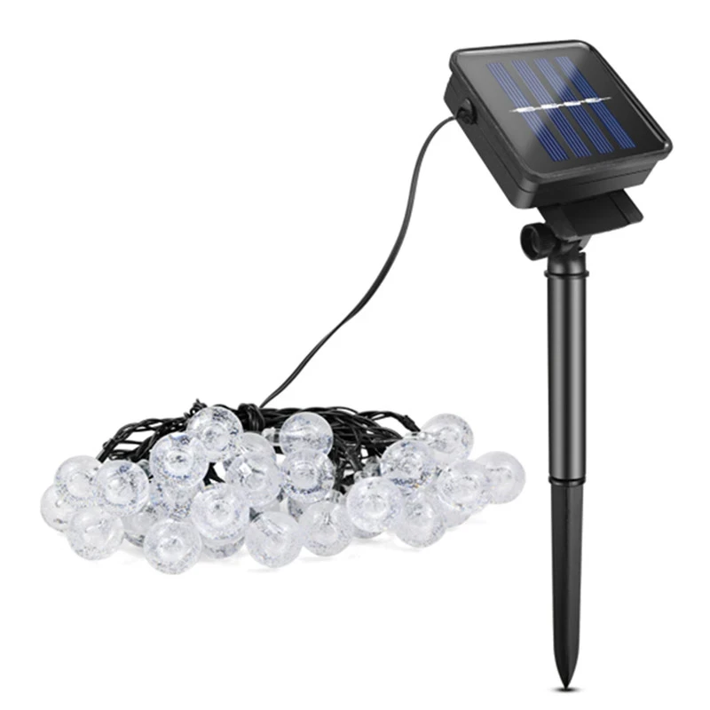 Solar Lampen Kristallen Bol 5M 20 LED luz Waterdicht Kleurrijk Warm Wit sprookjeslicht Tuindecoratie Outdoor Solar Led