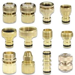 1/2'' 3/4'' 1'' Brass Tap Quick Connecter 16mm 20mm Copper Hose Coupling Adapter Garden Tubing Repair Watering Gun Fittings Tool