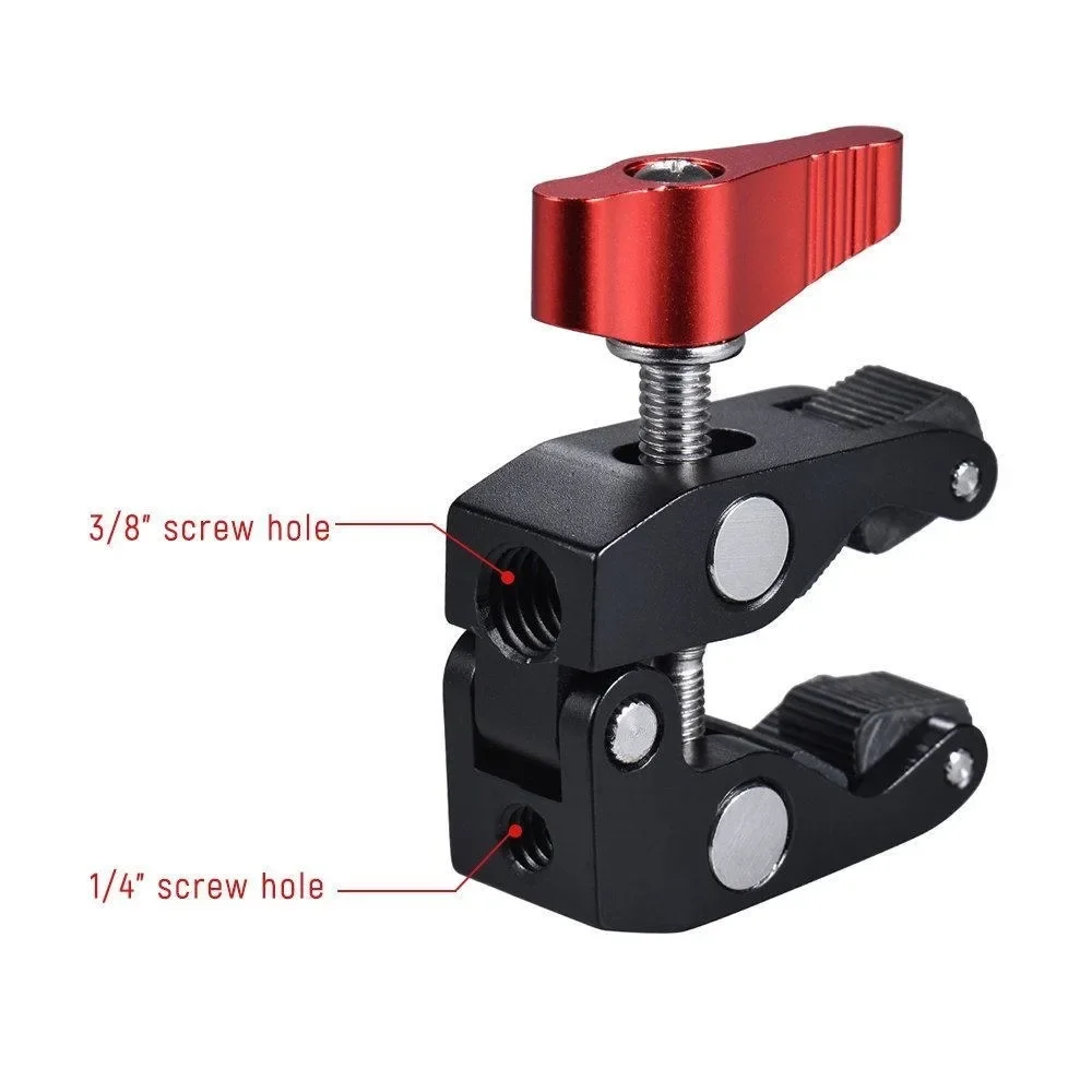 Metal Multi-function Ball Head Clamp Ball Mount Magic Arm Super Clamp w/ 1/4