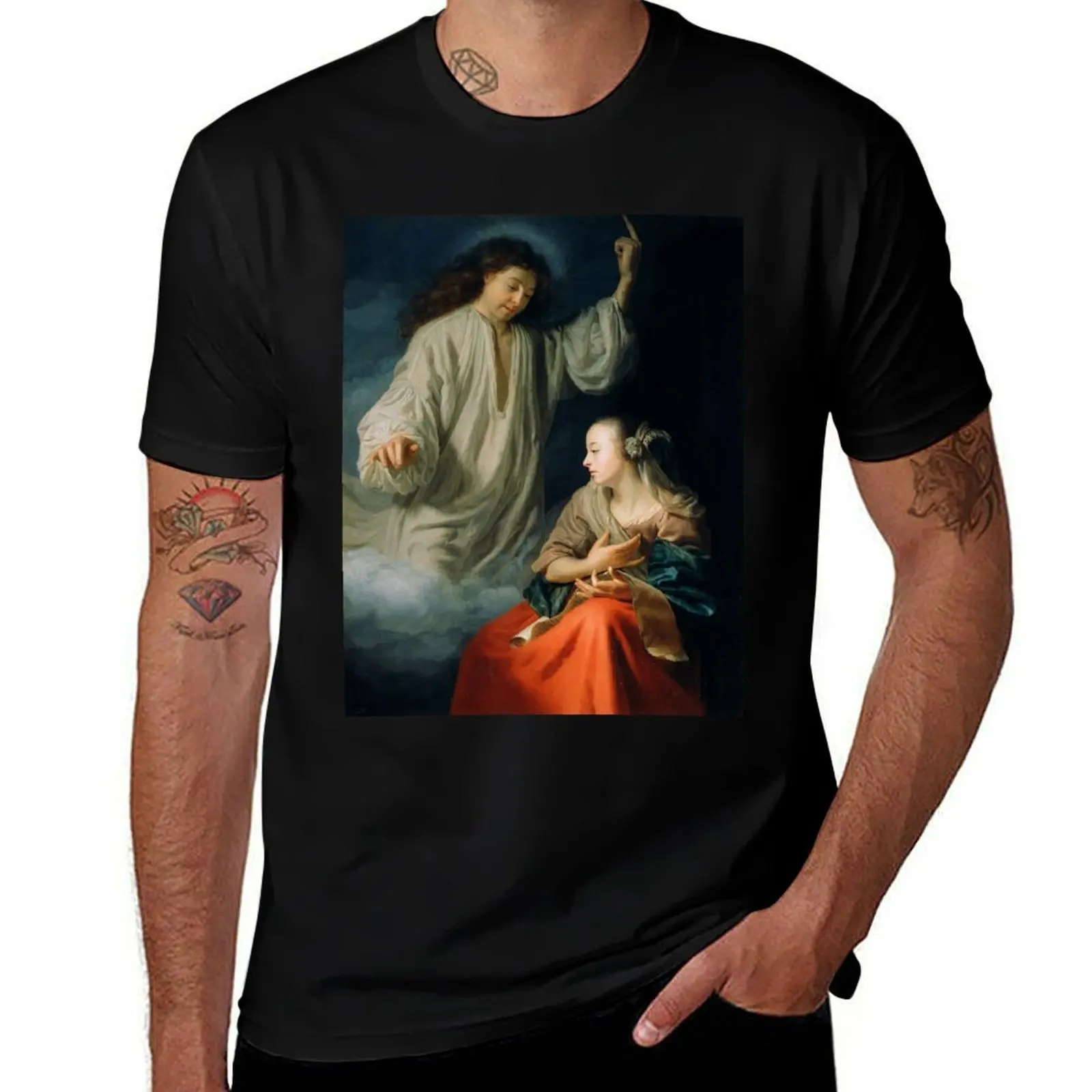 The Annunciation Godfried Schalcken 1665 Renaissance Gospel Biblical Art T-Shirt t shirt man luxury T-Shirt