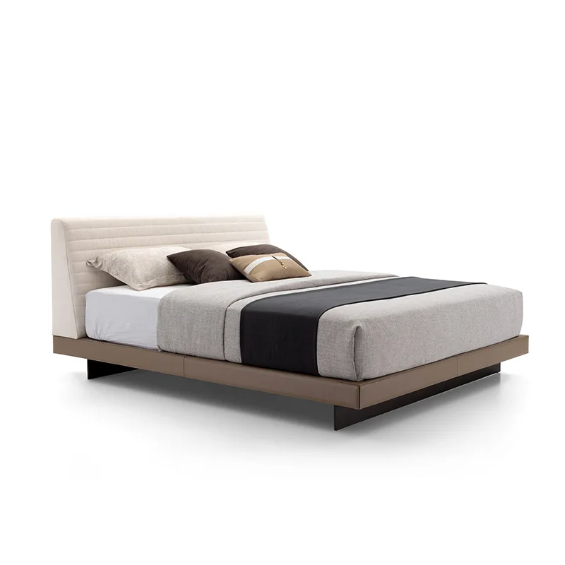

Modern minimalist cream style, suspended bed, wabi sabi , flush-sided double master bedroom