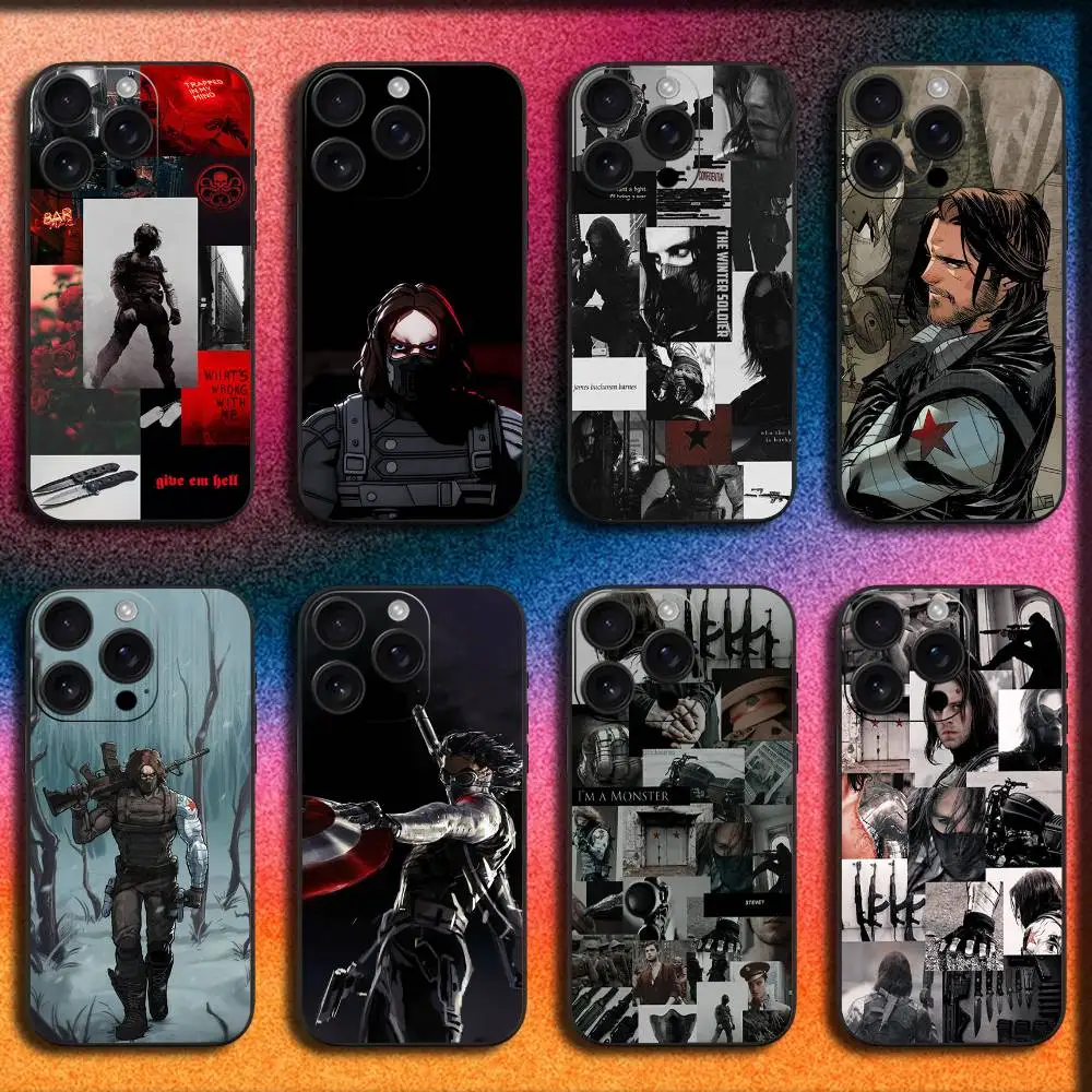 

B-Bucky B-Barnes Winter S-Soldier Phone Case For iPhone 16,15,14,13,12,11,Pro,XS,Max,XR,Plus,E,Mini Shockproof Black Cover