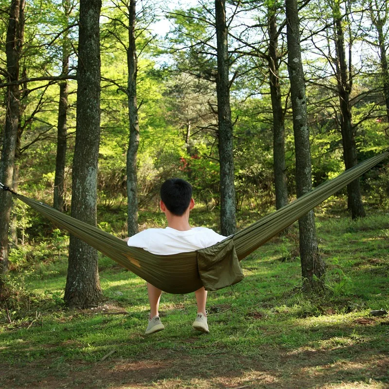 

Camping Hammock, Portable Double Hammock with Net, 2 Person Hammock Tent with 2 * 10ft Straps, Best for Outdoor Hiking Survival