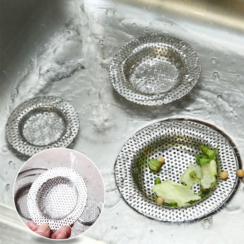 1PCS Kitchen Sink Filter Stainless Steel Mesh Sink Strainer Filter Bathroom Sink Strainer Drain Hole Filter Trap Waste Screen