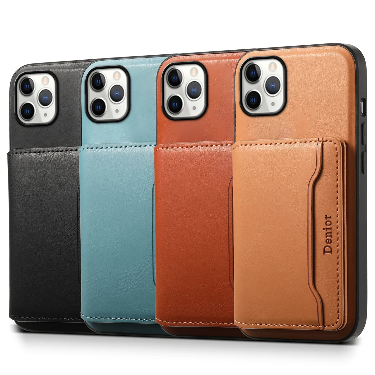 Denior 2 in 1 Detachable Magnetic Card Bag Leather Case for iPhone 11 Pro Max 11 Pro 11 SE 3 7G 8G XS XR XS Max Slim Wallet Case