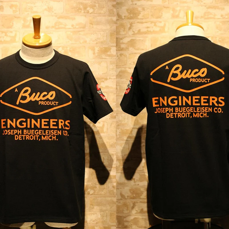 

INS Trendy Men's Summer T-shirt BUCO Letter Printing Outdoor Sports Breathable Women's Cotton Street Short-sleeved Top