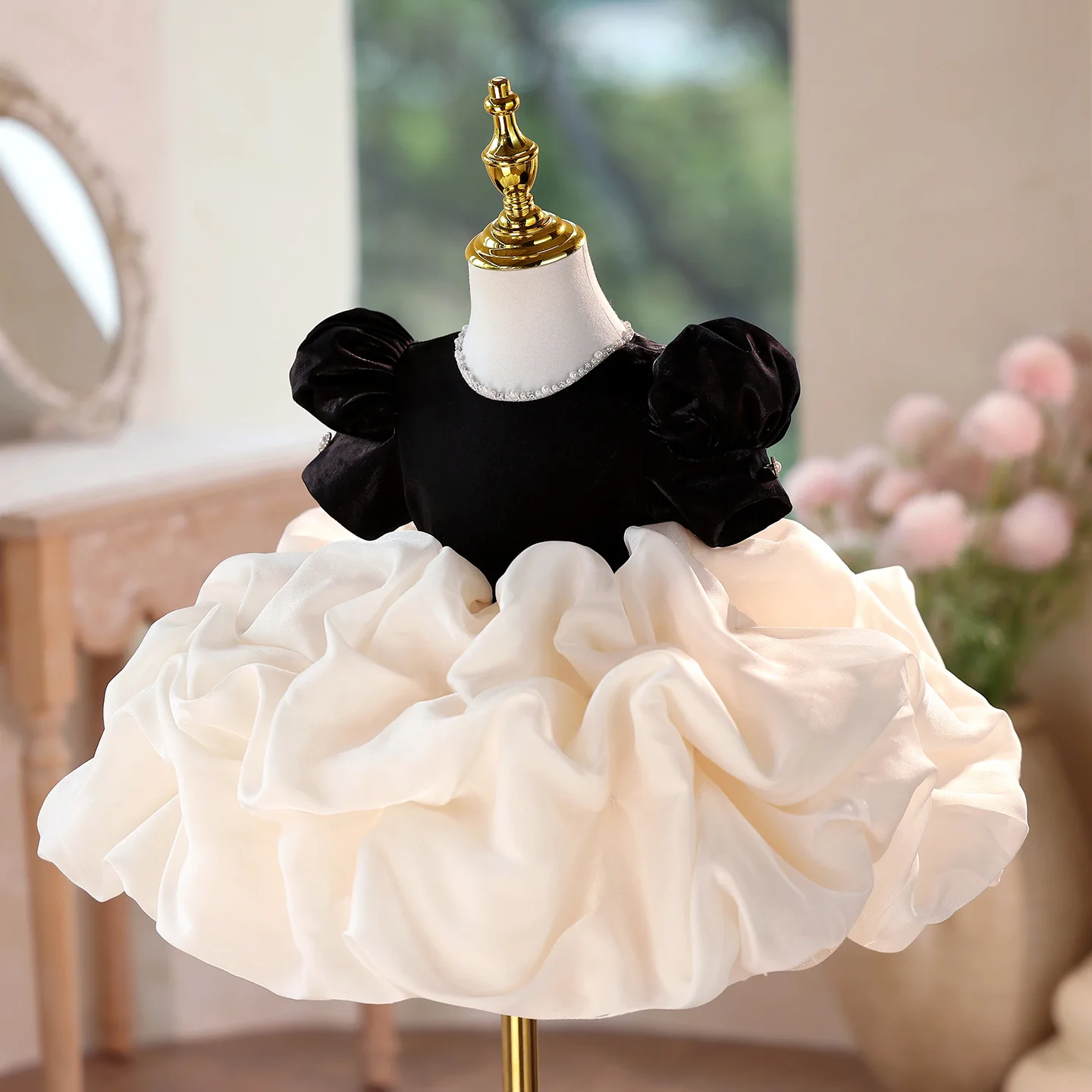 New Girls Light Luxury Birthday Baptism Princess Ball Gown Children Fashion Host Piano Performances Dress y1639