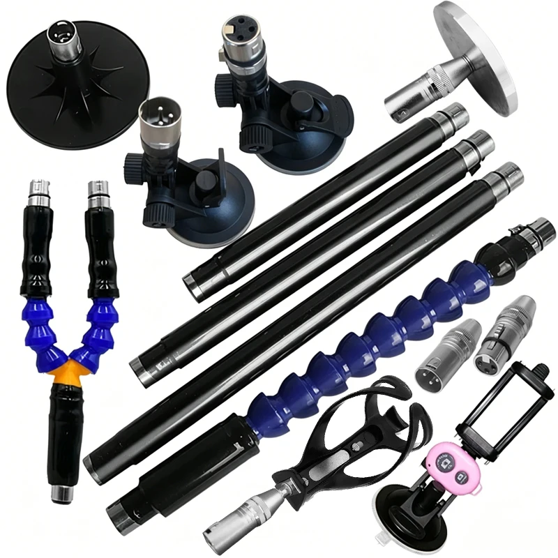 3XLR Telescopic Linear Actuator Parts 20/25/30/35cm Extension Rod Adjustable Bendable Extension Rod Holder End Connector