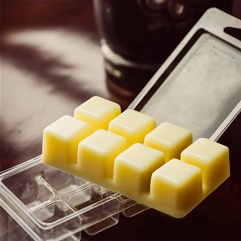 Wax Melt Containers-8 Cavity Clear Empty Plastic Wax Melt Molds-200 Packs Cubes Clamshells For Tarts Wax Melts