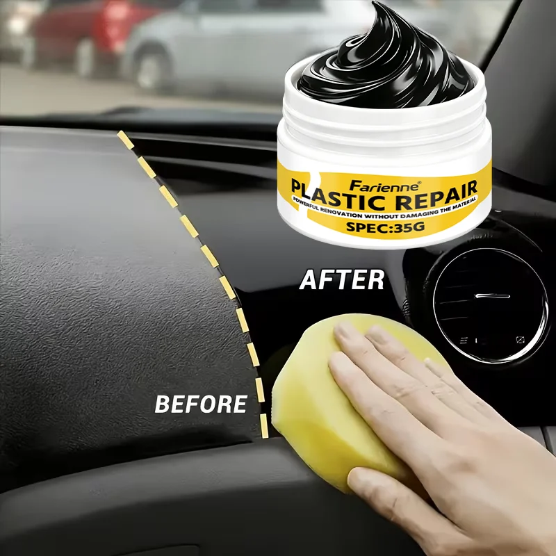 Farienne Car Plastic & Rubber Repair Cream, Interior Dashboard & Exterior Tire Restorer, Anti-Aging Blackening Paste