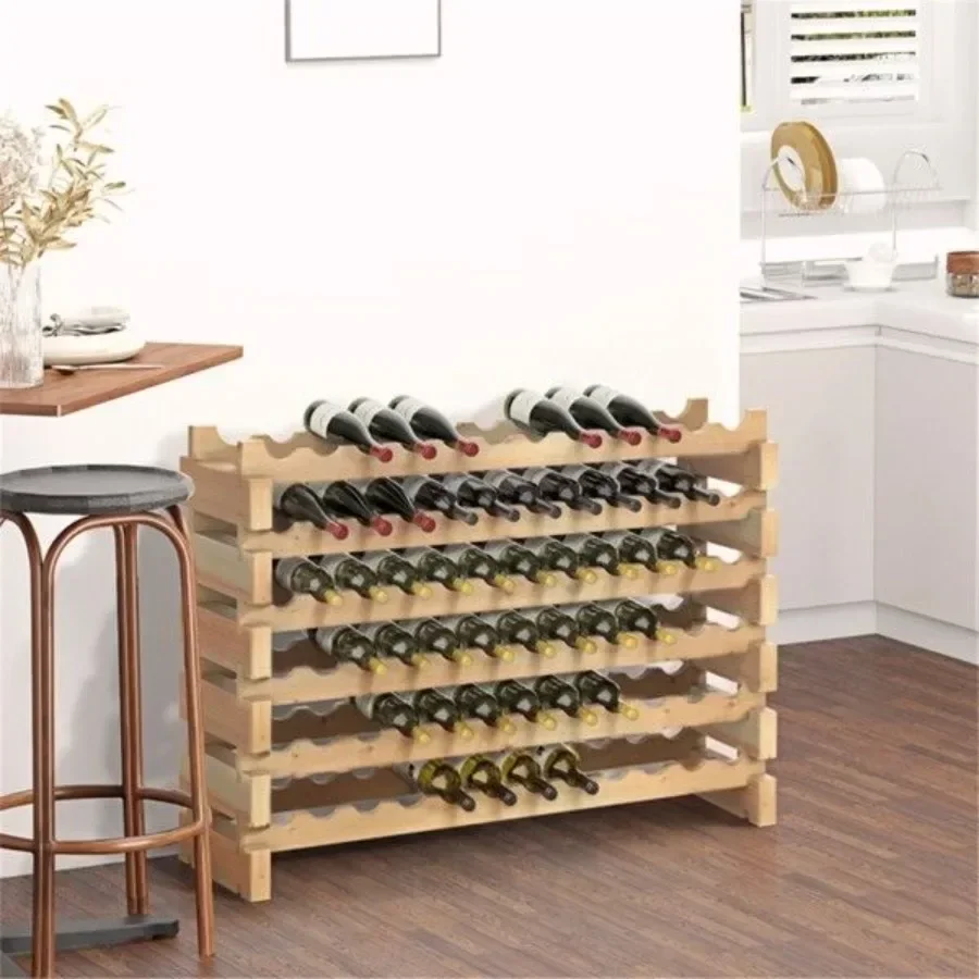 5-Layer Wooden Wine Rack Large Capacity Storage for Home Kitchen Dining Bar Multi-Layer Wine Holder 2025