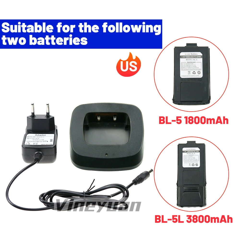 Walike Talkie ฐานสำหรับ Baofeng GT-3 GT-3TP GT3 GT3TP & GT-3 Mark-II Mark-IIITwo วิทยุพร้อมอะแดปเตอร์ (รุ่น CH-5,origina