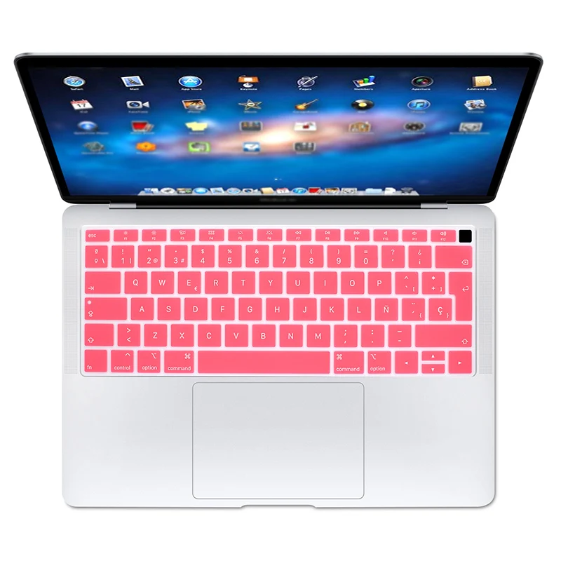 Spanish EU Teclado For New Apple MacBook Air 13 13.3 Inch A1932 2018 Touch Fingerprint Keyboard Protector Cover Protective Skin