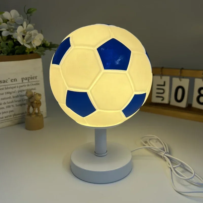 Soccer Ball Shape Decoration Usb table lamp Bedroom Decoration Modern LED Lights for Room Home Planet Creative Glass Table Lamp