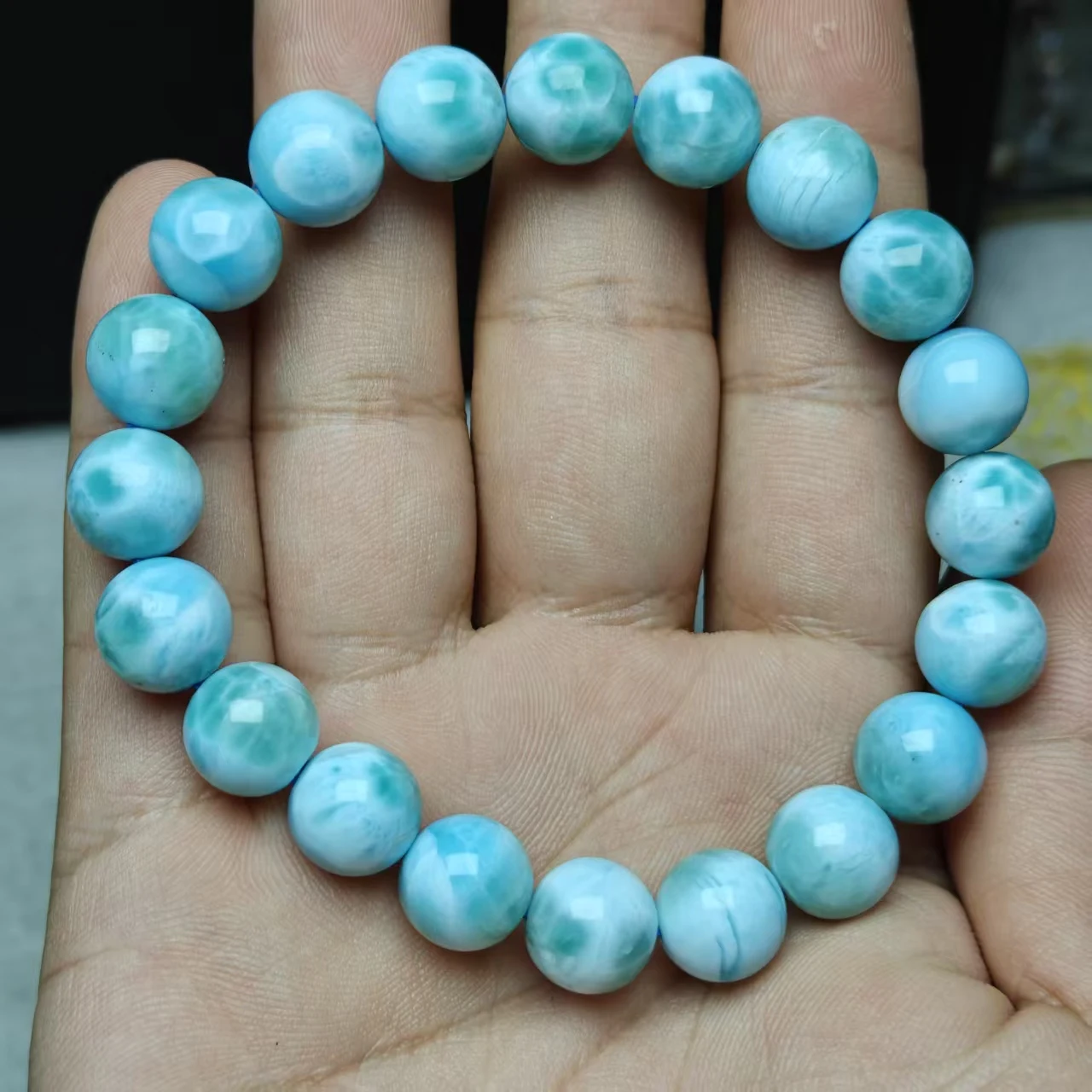 Xingyu Großhandel Natürliche AAA Larimar Runde Lose Perlen Armband Halskette Anhänger Edelstein für Schmuckherstellung DIY – Detail 5