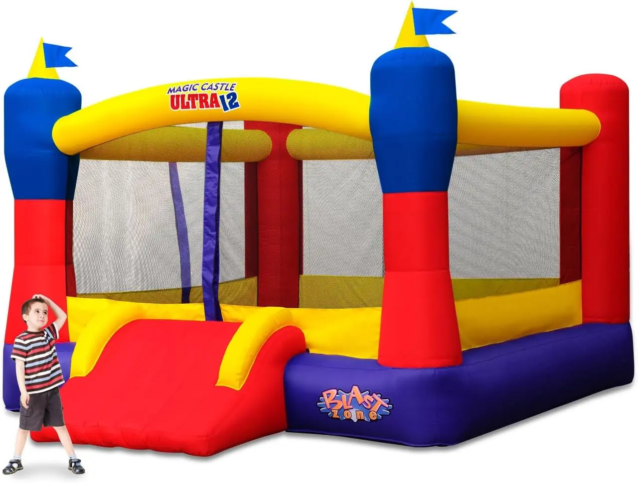 Inflatable Bouncer with Blower  Premium Quality  Huge Holds 6 Kids  Fast Setup