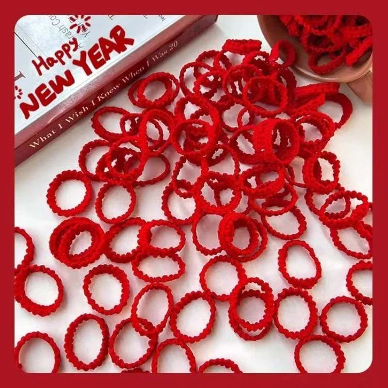 

50/100pcs Big Red Headband Does Not Hurt The Hair children's Rubber Band Headband girls' Hair Rope Small Rubber Band New Style