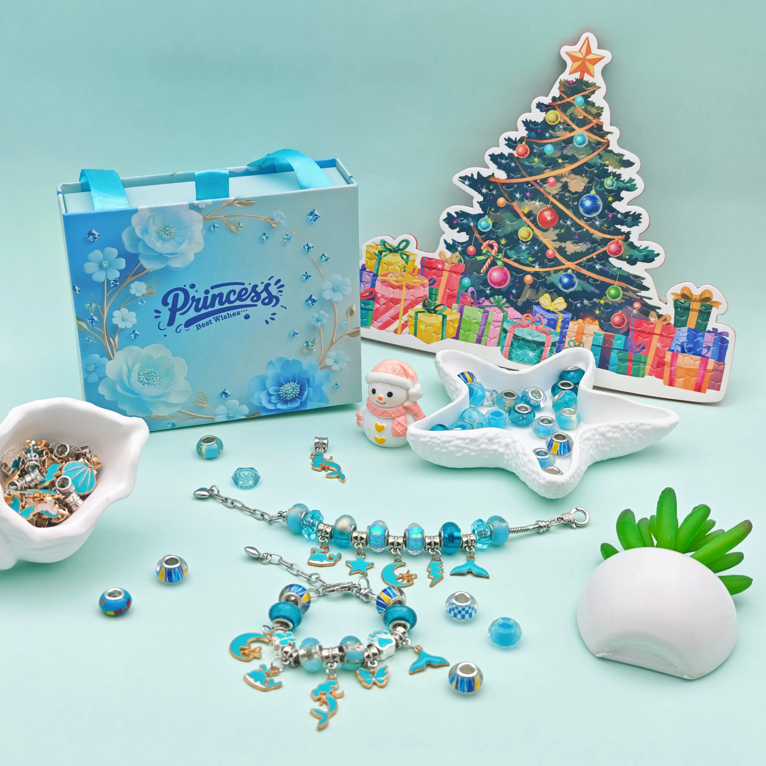 

Новый комплект для изготовления ювелирных изделий синей тематики из 67 предметов идеально подходит для изготовления новогоднего комплекта украшений ручной работы на день рождения, Рождество и 2026 гг.