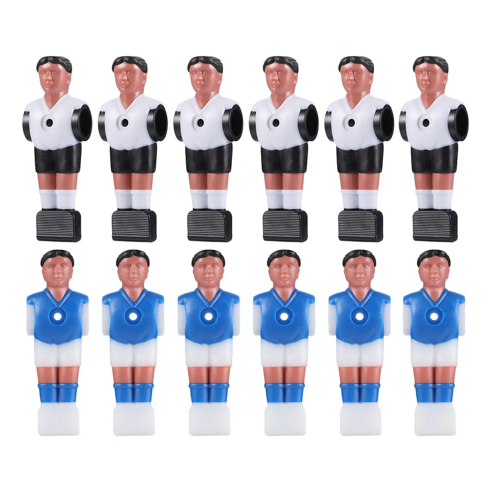 

12 Pcs Football Machine Simulation Players Mini Model Component Soccer Abs Miniature Toys Standard Size Foosball