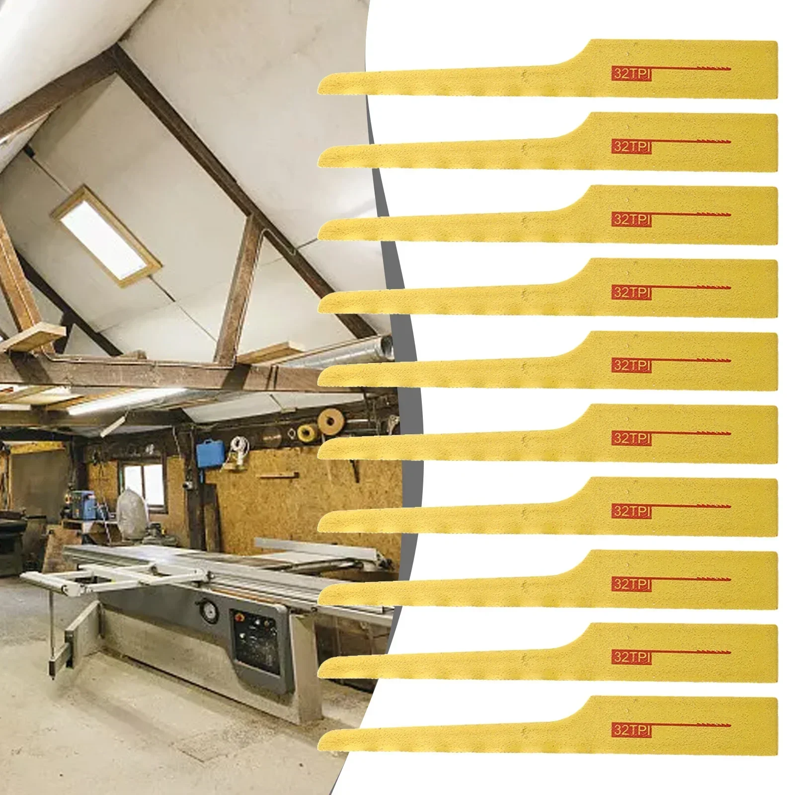 공압 파일 톱 도구, 공압 톱날, 목재 조각, 유리 섬유 플라스틱 조각, 전동 공구 액세서리, 32TPI, 10 개