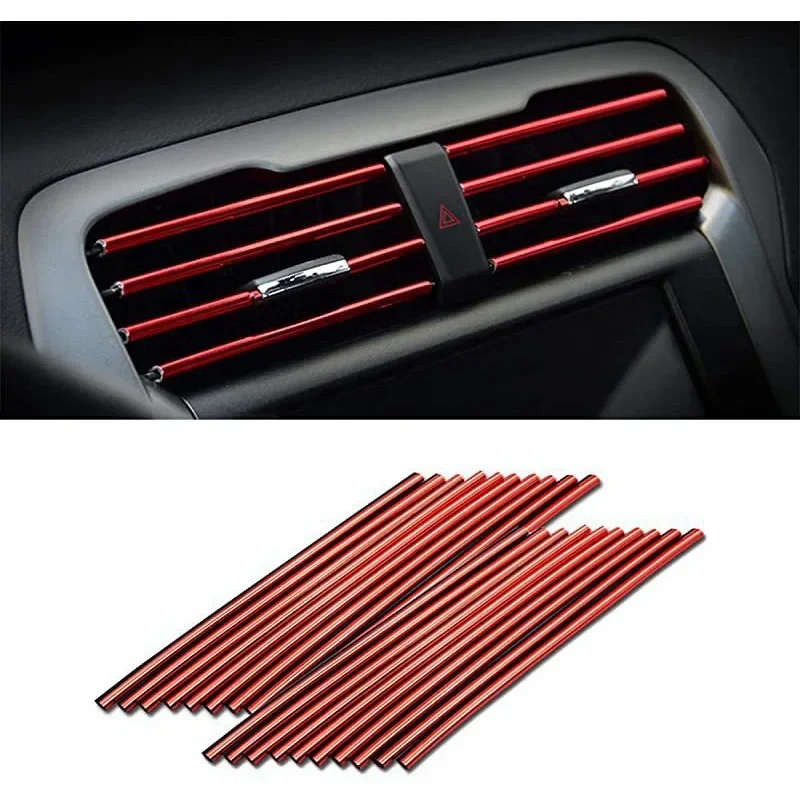 10Pcs 20cm Car Air Conditioner Outlet Decorative U Shape Moulding Trim Decor Strips Car Styling Car Door Edge Corner Protector