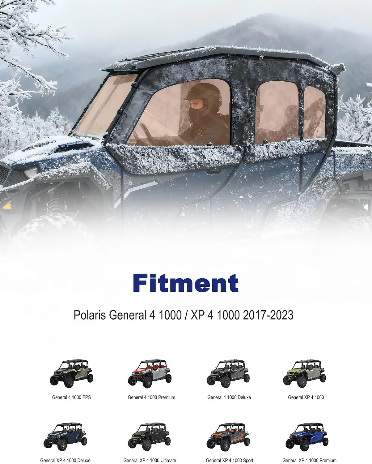 Soft Upper Doors for Polaris General 1000 4-Seat 2018-2025
