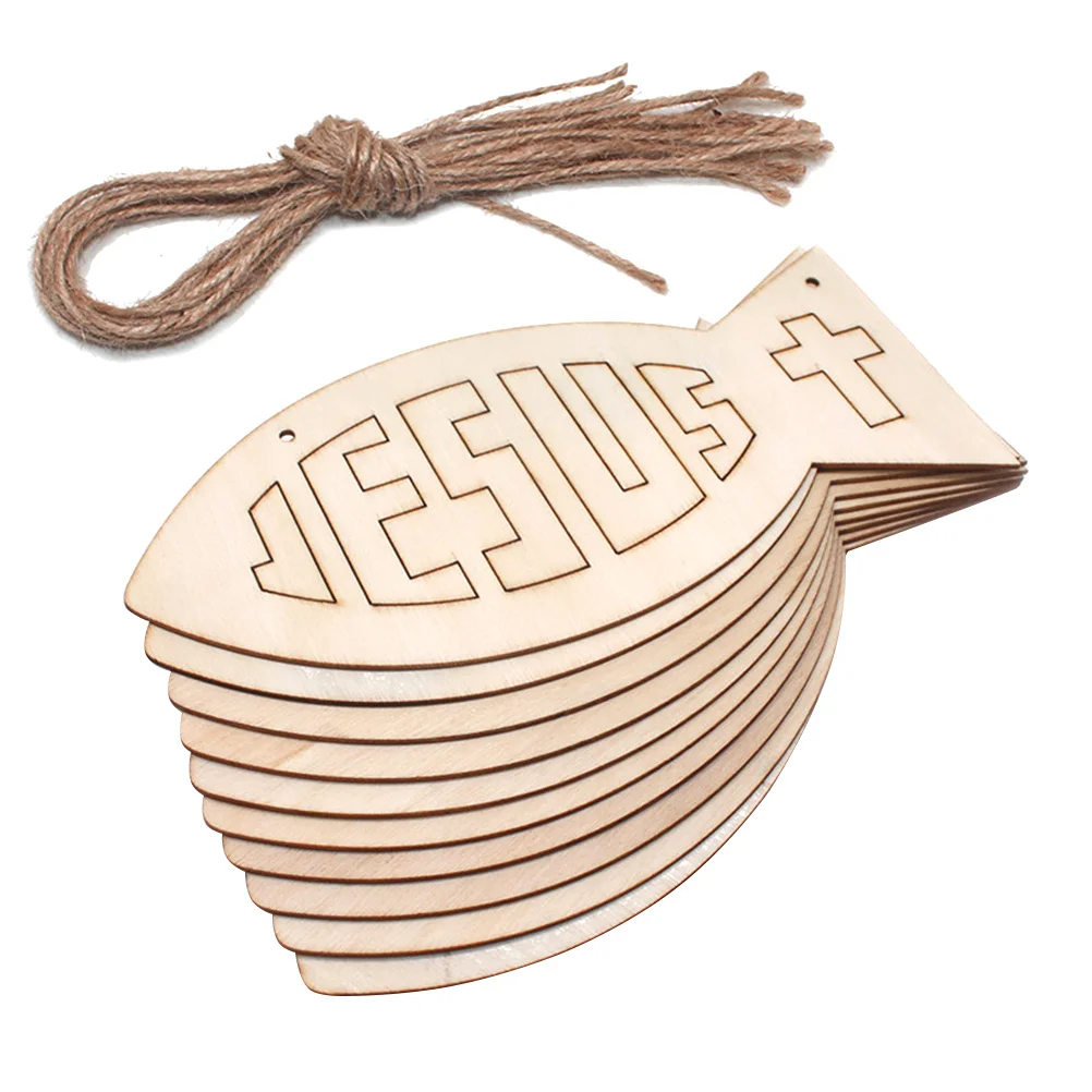 10 قطع من قطع الأسماك الخشبية المعلقة المجوفة DIY ديكور خشبي متين قطع الأسماك الإبداعية لجدار غرفة النوم وغرفة المعيشة المنزلية