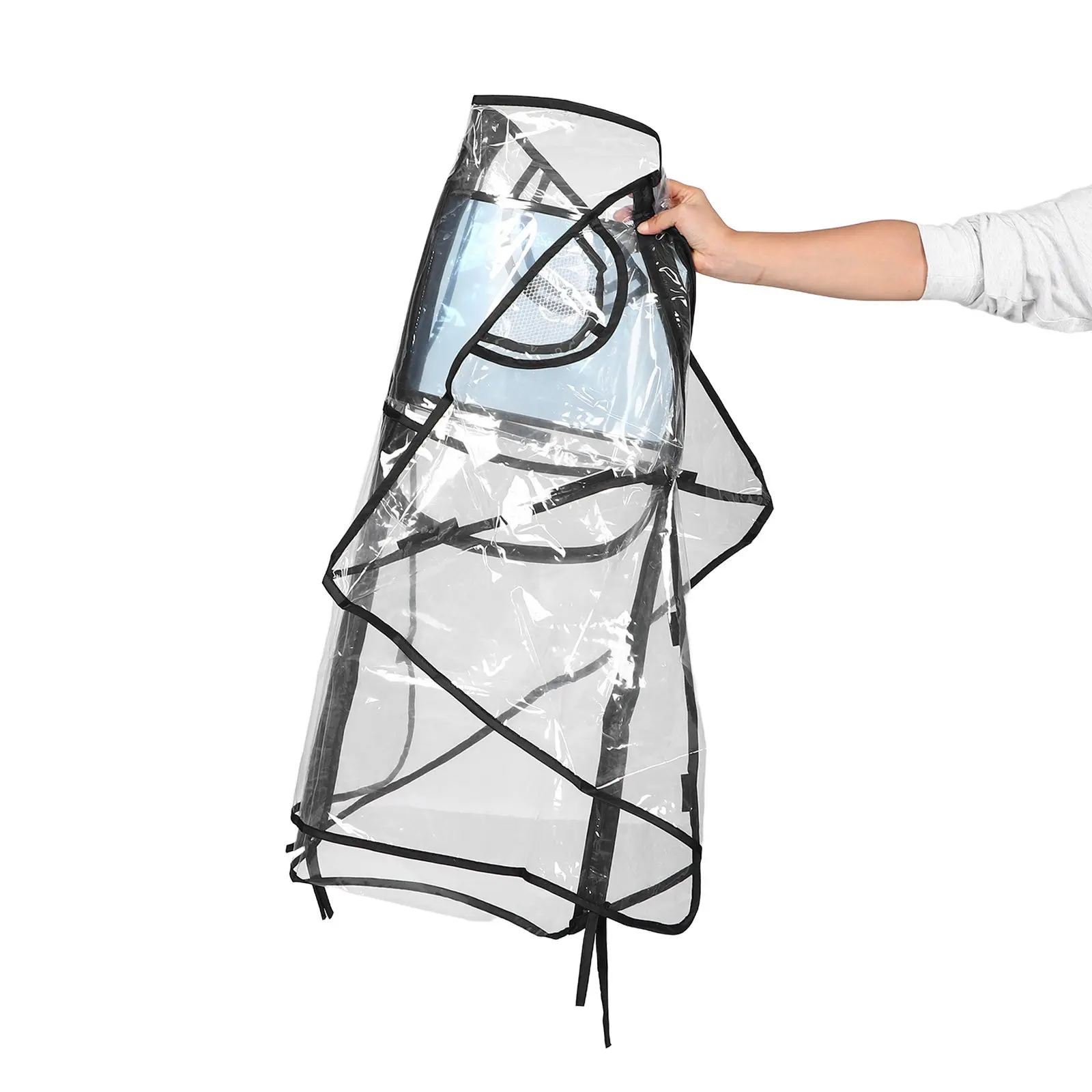 

Baby Pram Rain Cover Clear Waterproof Windproof Stroller Protective Cover For Outdoor Weather Dust Protection Transparent