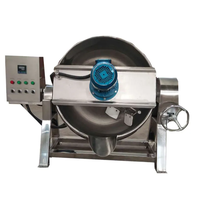 electric double gas steam jacketed kettle with mixer agitator industrial cooker jacket cooking kettle