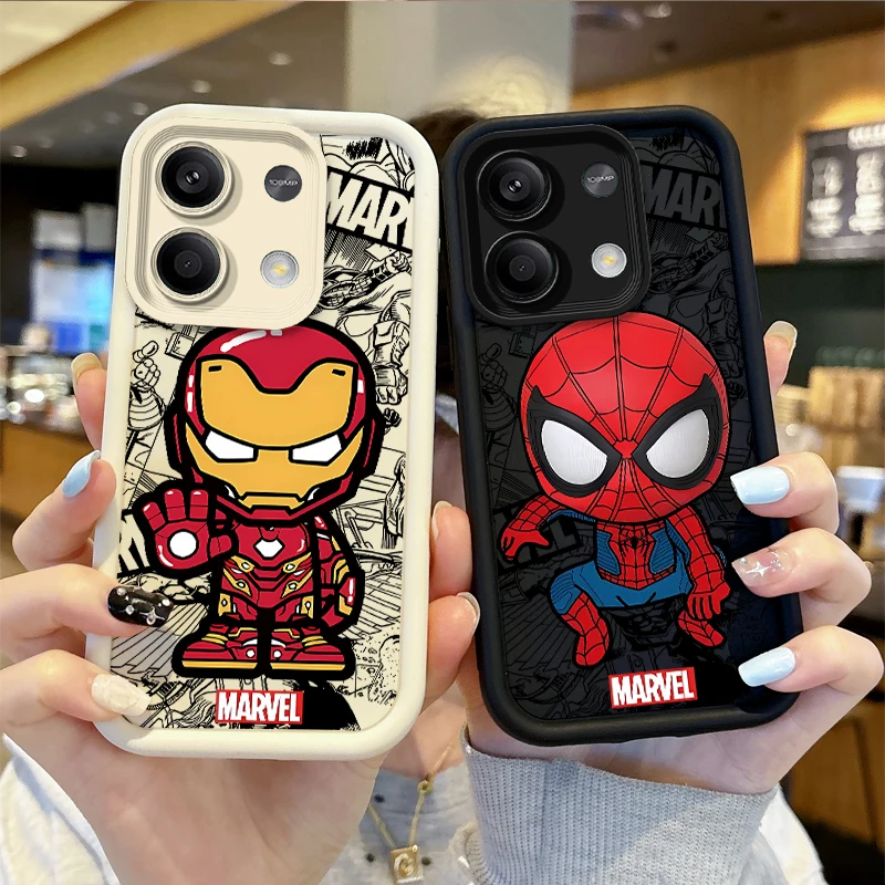 Marvel Super Hero Spider-Man Captain America Cartoon Phone Case For Redmi Note 13 12 ProPlus 13 12 11Pro 5G Non-Slip Phone Cover