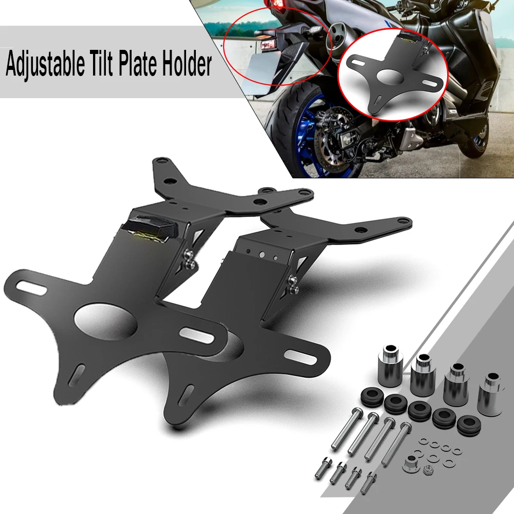 

For Yamaha T-MAX 560 2022 2023 2024 2025 TMAX 560 Motorcycle Adjustable License Plate Relocation Bracket Fender Eliminator Kit