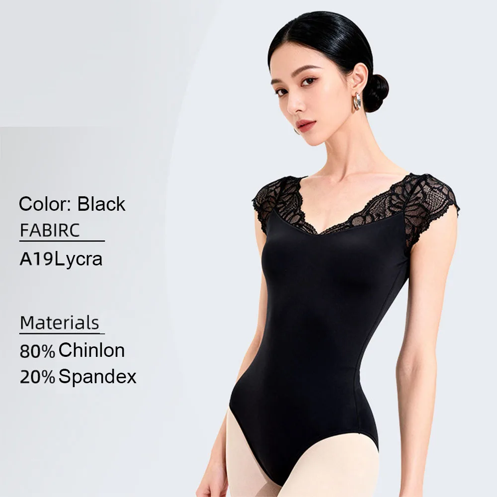 バレエ衣装レオタード高品質レースボディ服妖精大人の体操ジャンプスーツスカートパフォーマンス衣装