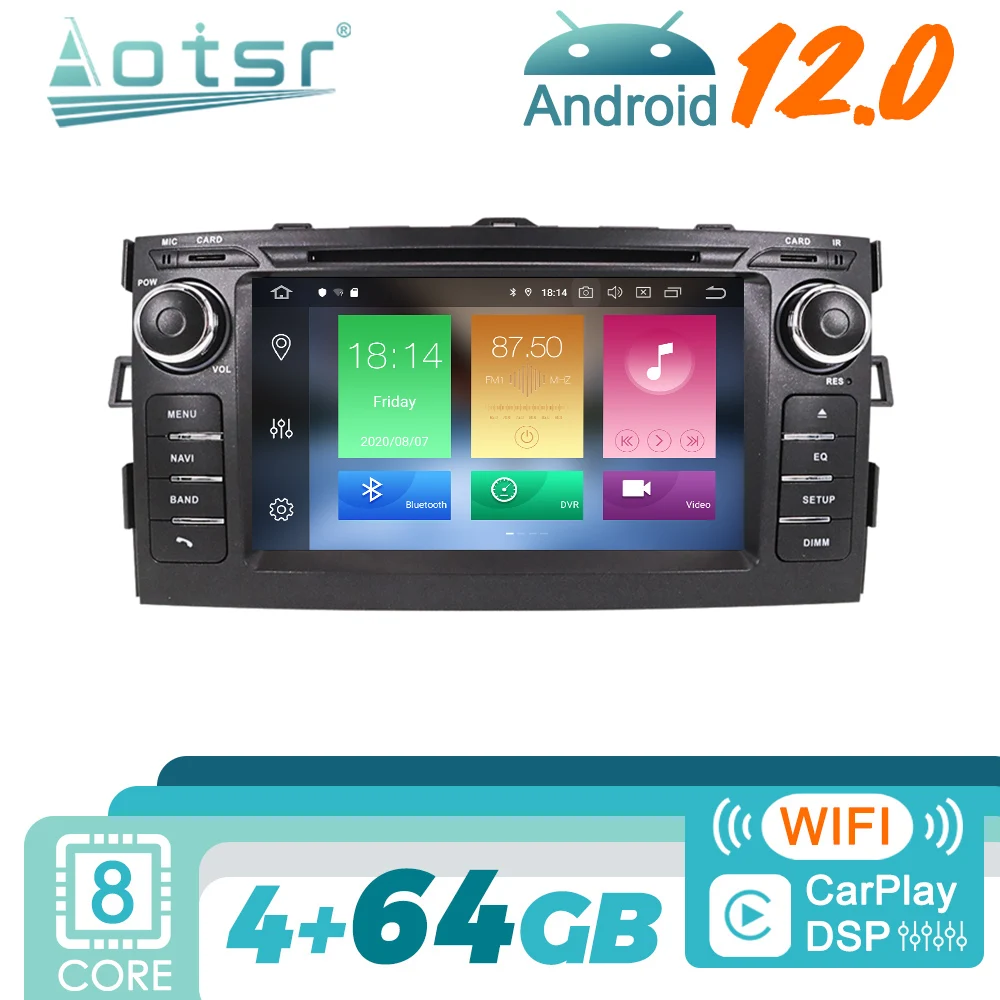 Android For Toyota Auris 2013 2014 2015 Car Radio  2Din Stereo Multimedia Video Player GPS Navigation Head Unit CD Recorder