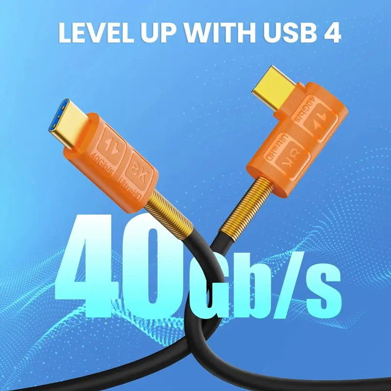 Miękki silikonowy kabel USB4 do transmisji danych typu C męski na męski kompatybilny z Thunderbolt 40 Gb/s szybkie ładowanie 8K kabel projekcyjny PD240w — zdjęcie produktu 6