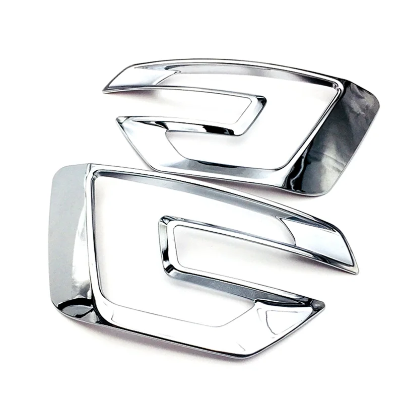 

AEA7-2PCS Car Front Bumper Fog Lamp Cover Fog Light Trim Accessories Silver For Ford Explorer 2016 2017