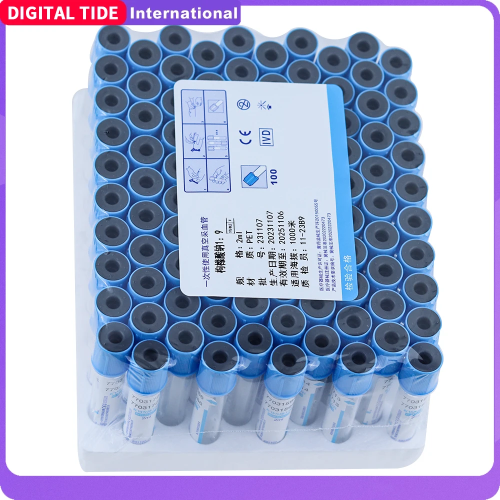 

Vacutainer Blood Collection Tubes Sodium Citrate 1：9 Tube Vacuum Collecting Lab Tube Veterinary 100 Pcs Wrap Packaging PET 10ml