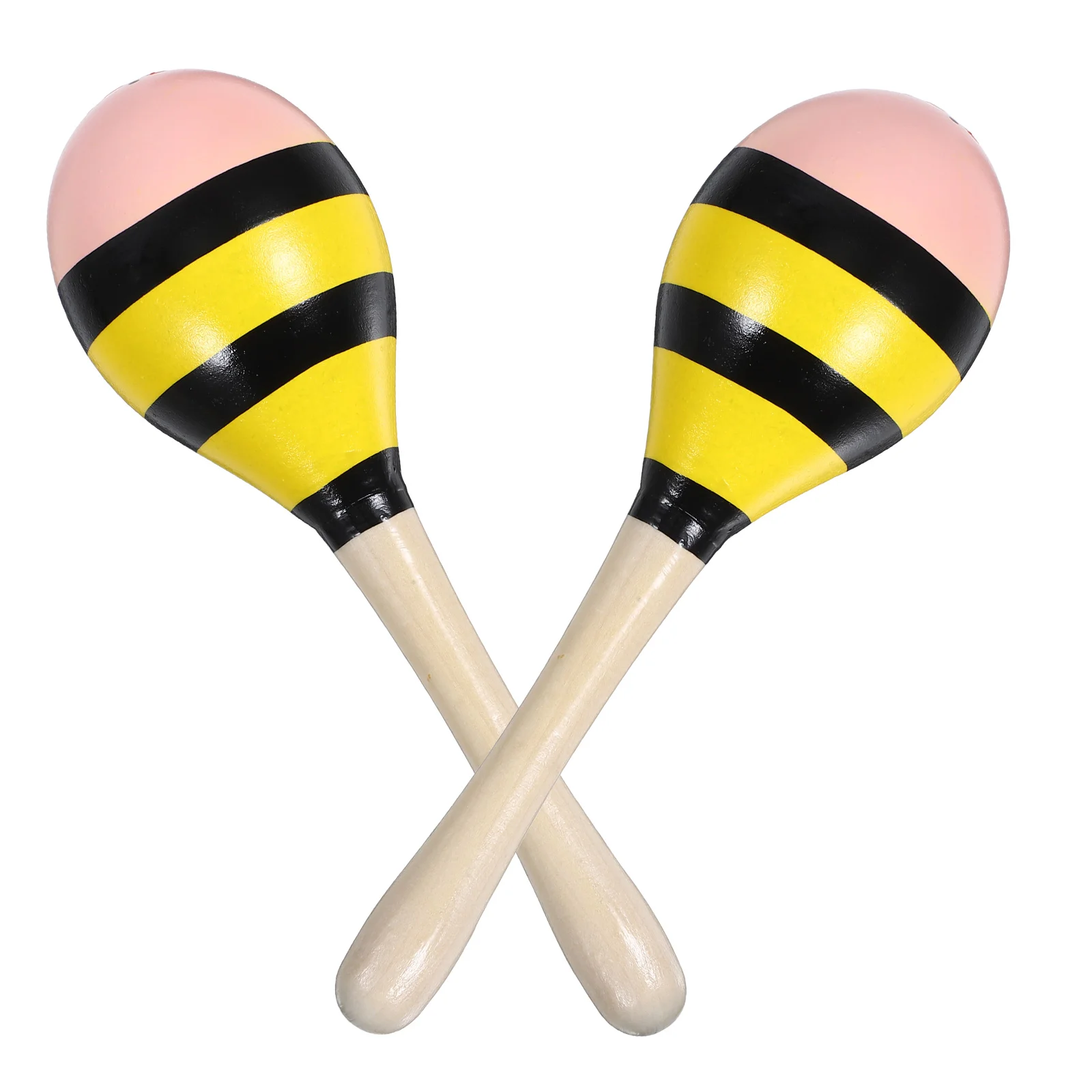 2pcs Maracas Small Musical Instruments Auditory Training Maracas Mexican Party Favor Percussion Instrument Wooden Sandhammer