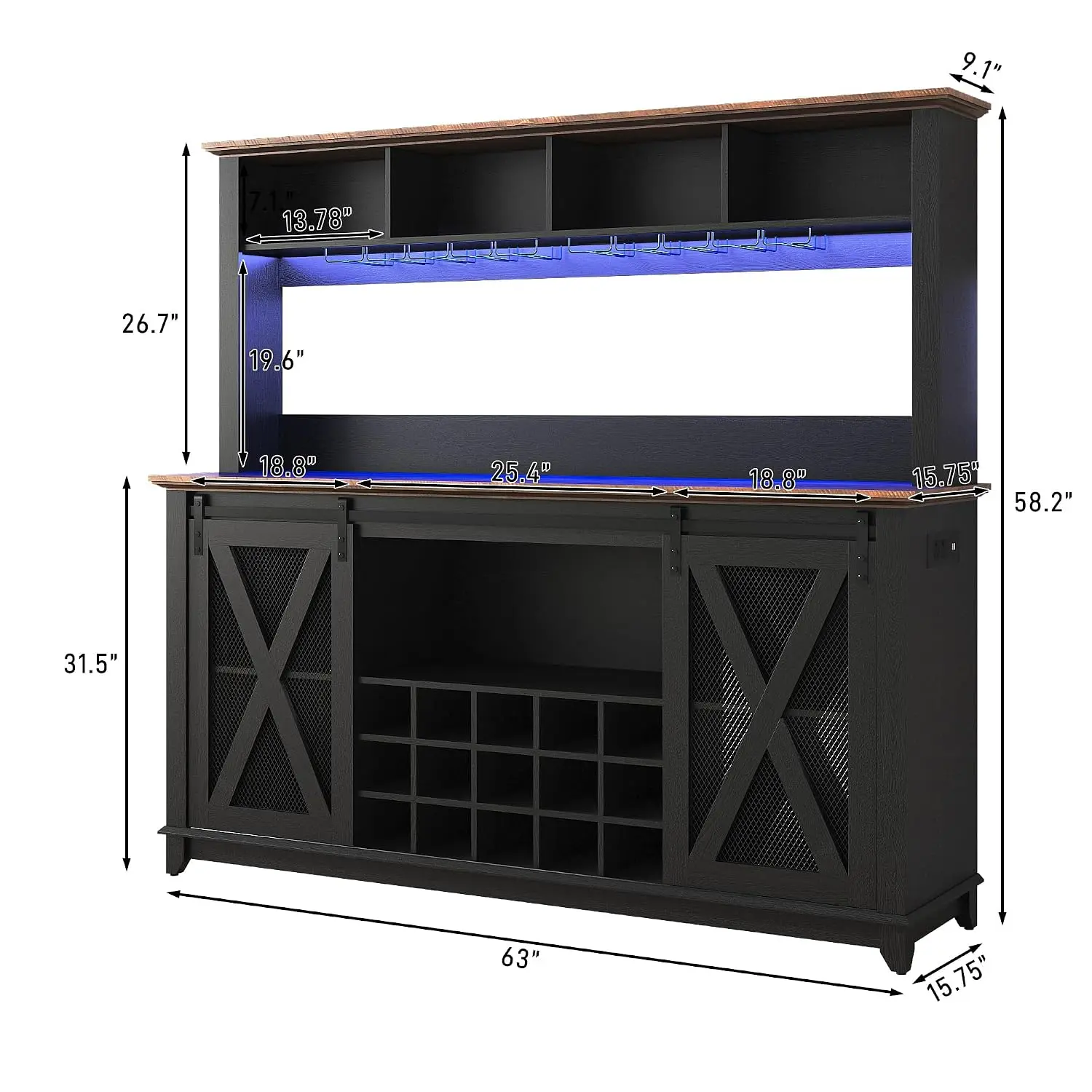 Farmhouse Coffee Bar Cabinet 2