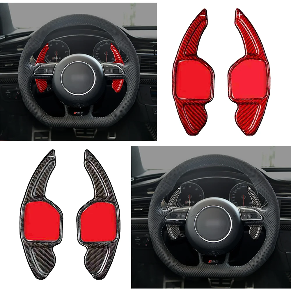 For Audi A3 S3 RS3 8P A4 S4 B7 B8 A5 S5 8T A6 S6 C6 A8 D3 4E Q5 8R Q7 4L TT 8J Carbon Fiber Shifter Paddle Shift 