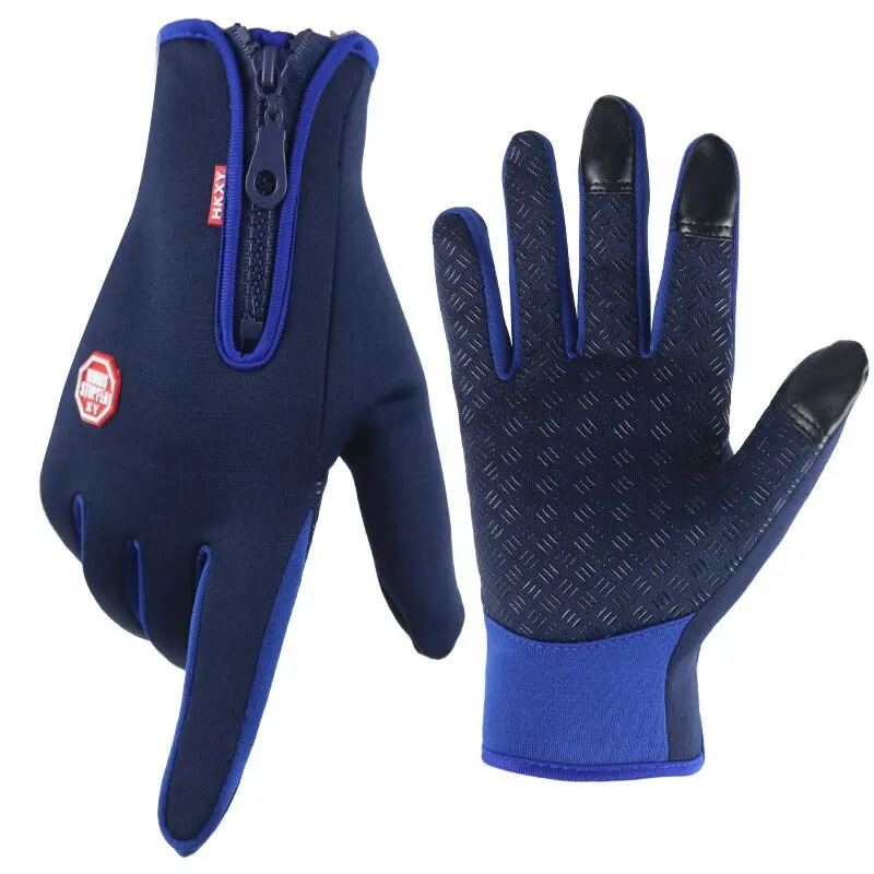 Guantes impermeables táctiles antideslizantes de lana, cortaviento