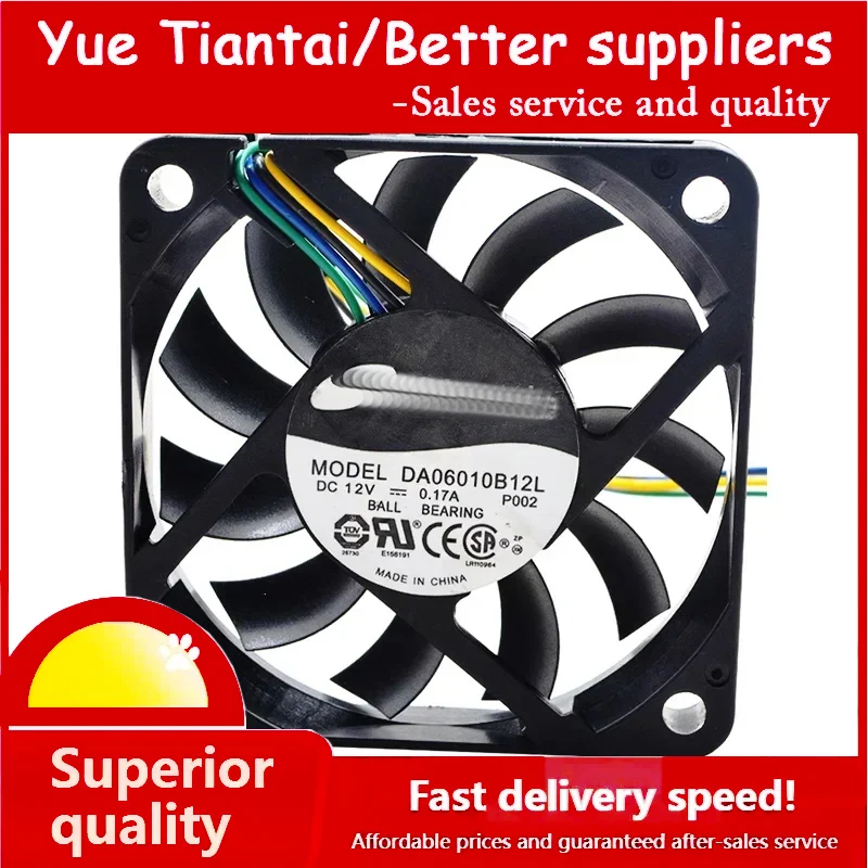 (YTT)6010 6cm DA06010B12L 12v 0.17a 4-wire PWM speed control/ultra-thin/fan