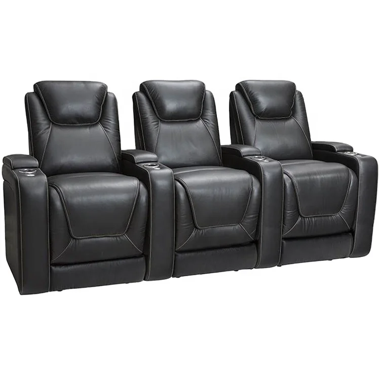 customized home cinema sofa leather recliner chair reclining seat theater seating with console for private theatre