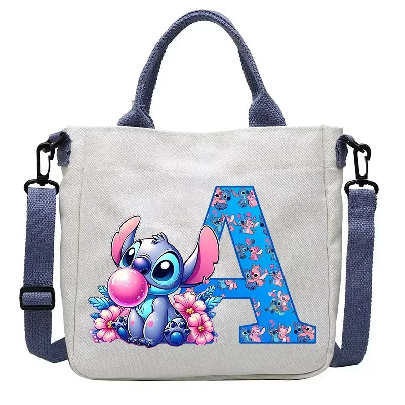 

Stitch Disney Anime Children's Shoulder Bag Boys Girls Cartoon Letter Tote Bag Child Canvas Handbag Crossbody Bag New Kids Gifts