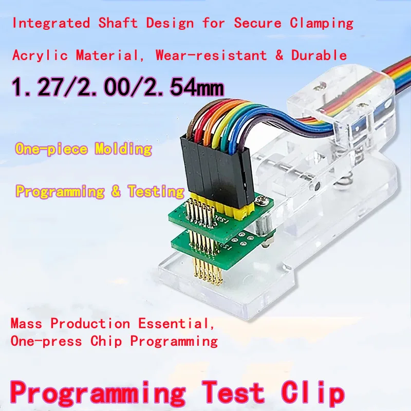 1.27/2.0/2.54mm Pitch Test Clip PCB Programming Fixture Jig Fixture Probe Program Download Programming Programming Test Clip