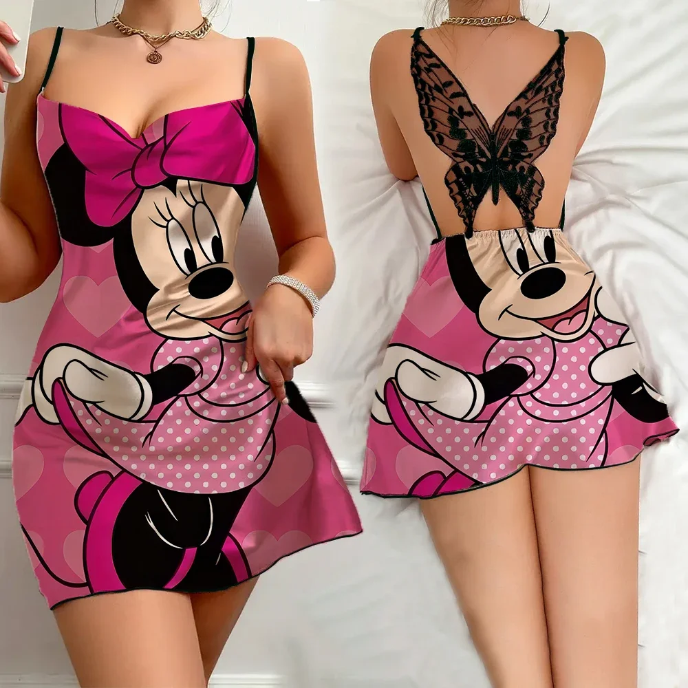 Sexy Pajamas for Women Top Seller Nightwear 2024 Sleevesless Female Home Dress Cartoon Pattern Female Sleepwear Free Shipping