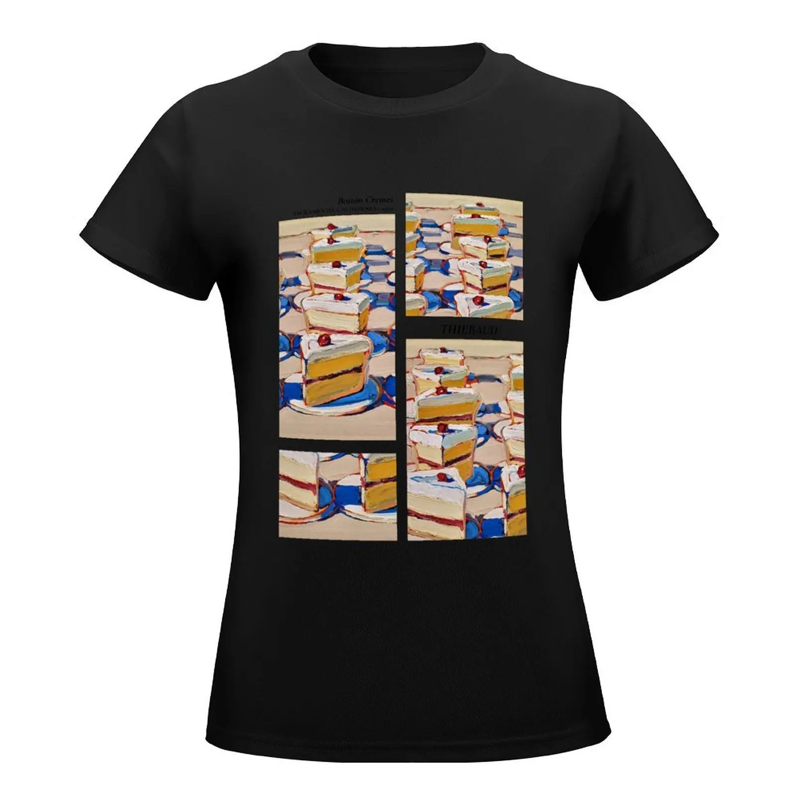 Wayne Thiebaud vintage painting boston cremes T-Shirt summer top summer clothes t shirt Women