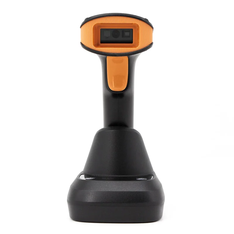 Handheld Auto-sensing Screen Scanning 2D 1D Bluetooth Barcode Scanner With Power Charge Base 32bit Wireless 2D QR Code Reader