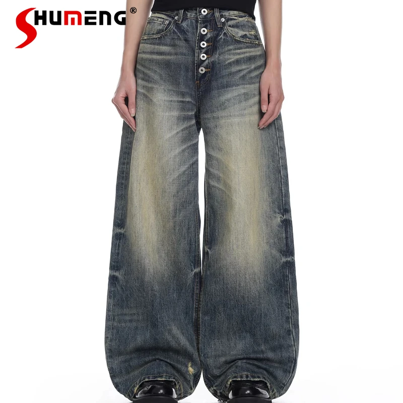 

Fashion Jeans Men's Women's 2026 Four Seasons Wear High Street Versatile Denim Trousers Comfort Straight Loose Trend Denim Pants