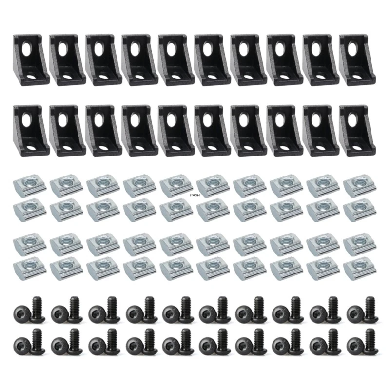 2020 Aluminium Extrusie T V Slot Hoekbeugel 20S Geëxtrudeerde Haakse Connector Met Schroeven Voor 2020 2040 Aluminium Profiel